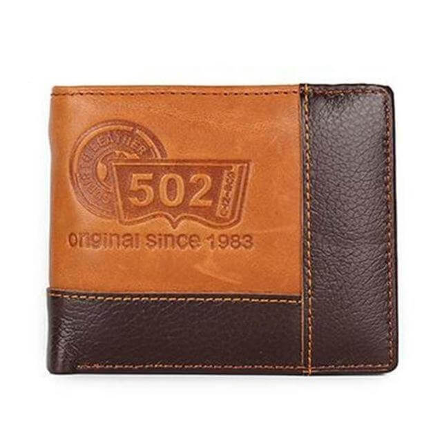 Real Leather Mens Wallet with Zip Coin Pouch