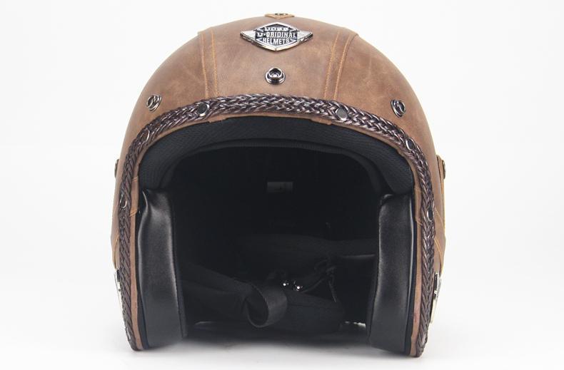 Classic Open Face Motorcycle Helmet With Visor Mask