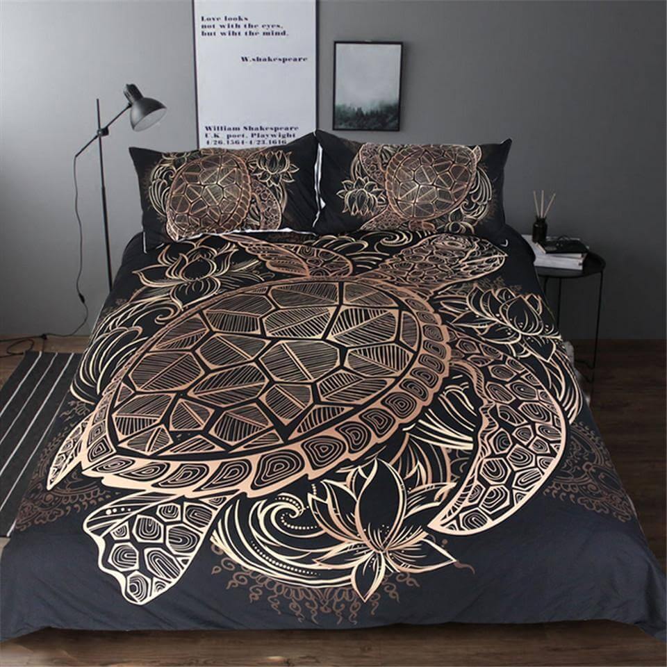 Soft Golden Tortoise Bedding Set Duvet Cover - Befez