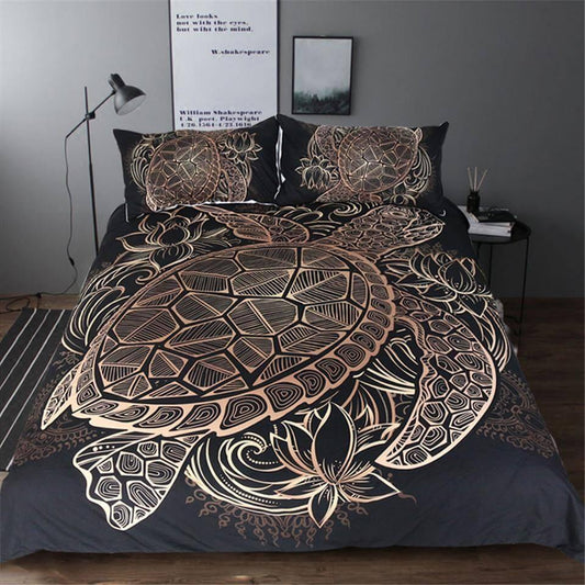 Soft Golden Tortoise Bedding Set Duvet Cover - Befez