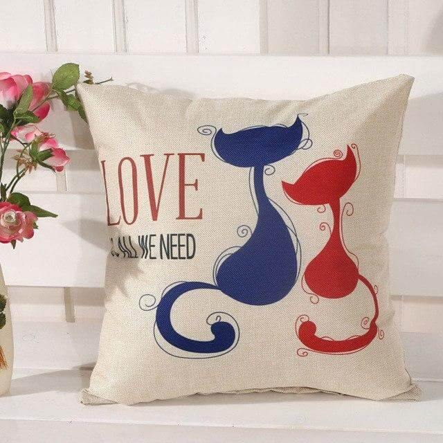 Colorful Kitty Soft Pillow Covers