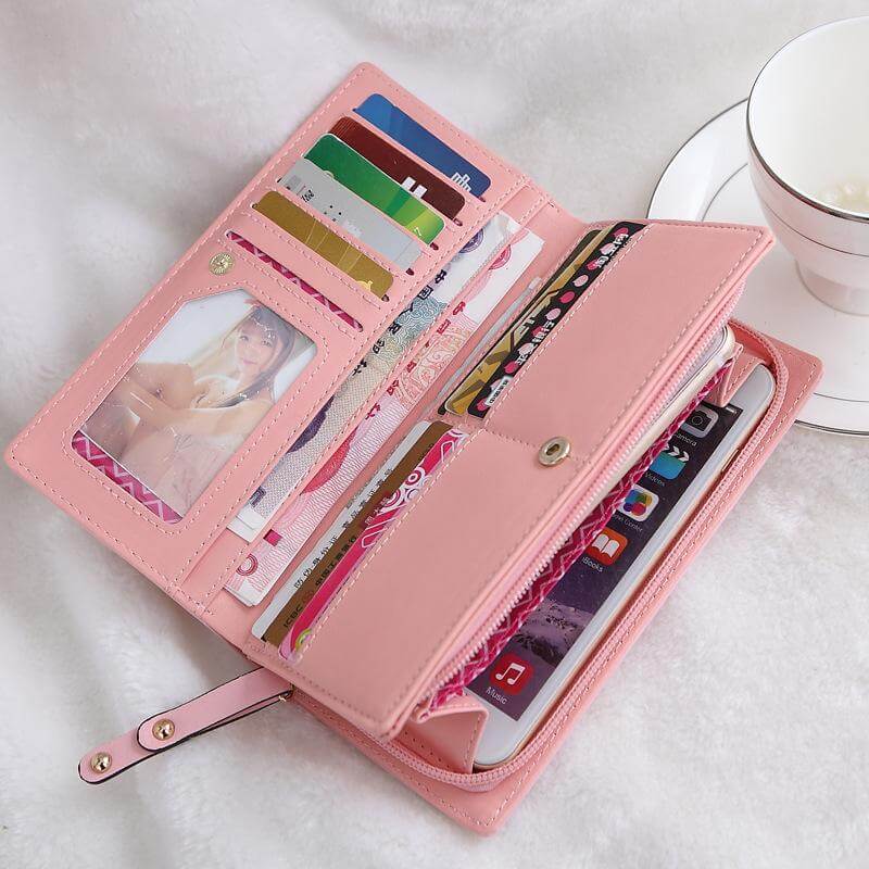 Stylish Cat Embroidery Zip Wallet