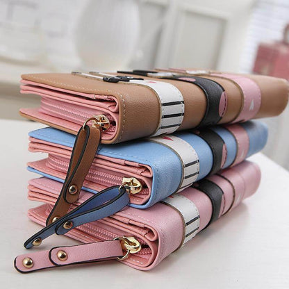 Stylish Cat Embroidery Zip Wallet