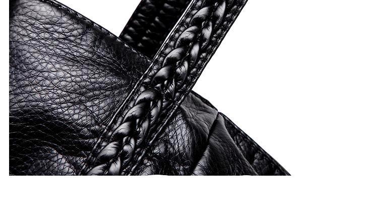 Classic Black Genuine Leather Tote Bags