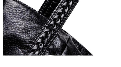 Classic Black Genuine Leather Tote Bags
