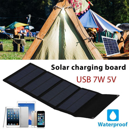 Compact Foldable Solar Power Bank 7W Phone Charger