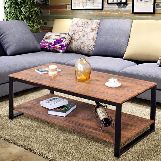 Stylish Steel Rectangular Living Room Coffee Table - Befez