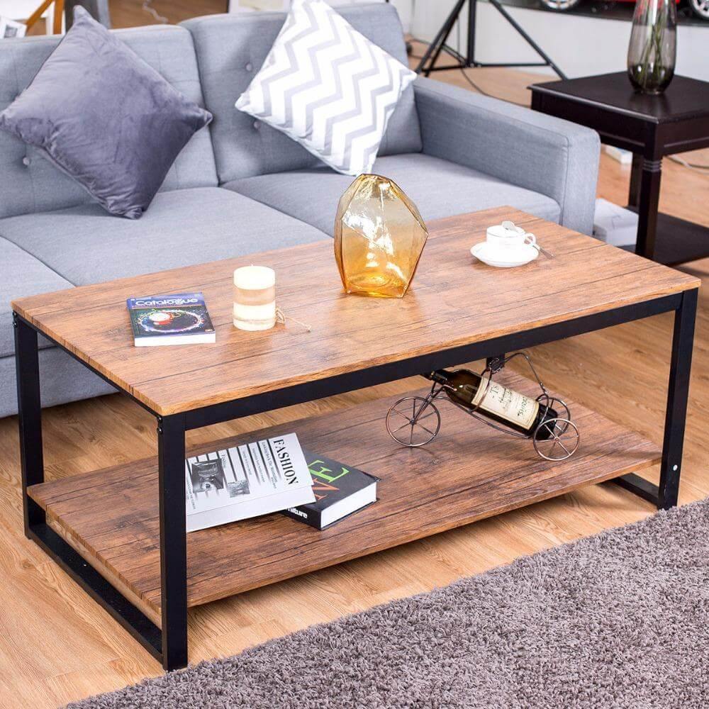 Stylish Steel Rectangular Living Room Coffee Table