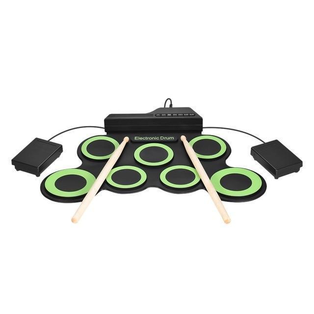 Compact Foldable Drum Kit with Silicone Pads and Sticks - Befez