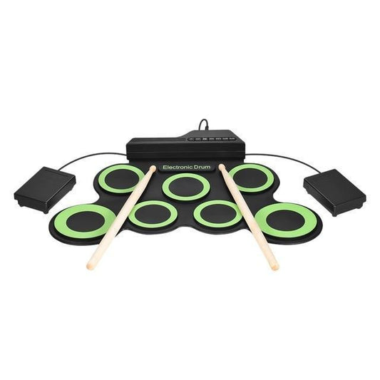 Compact Foldable Drum Kit with Silicone Pads and Sticks - Befez
