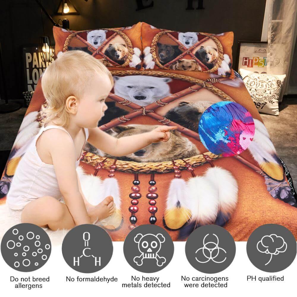 Colorful Tribal 3D Animal Dreamcatcher Bed Set