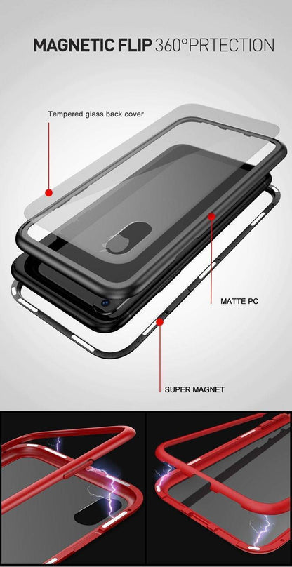 Strong Magnetic Tempered Glass iPhone Case Cover