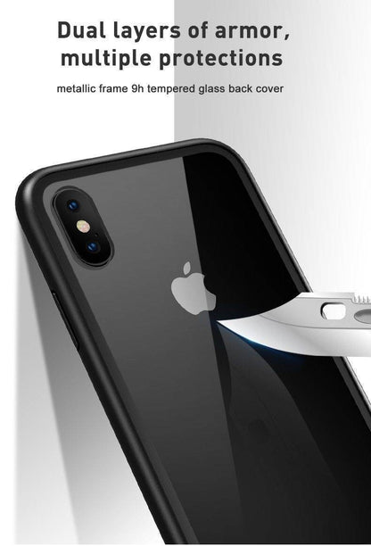 Strong Magnetic Tempered Glass iPhone Case Cover