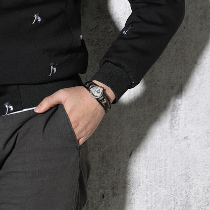 Classic Mens Genuine Leather Card Bracelet