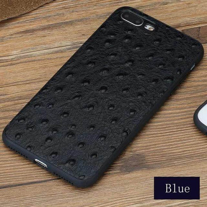 Real Leather Iphone Case with Ostrich Pattern
