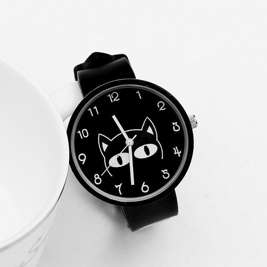 Simple Black Cat Theme Ladies Wrist Watch - Befez