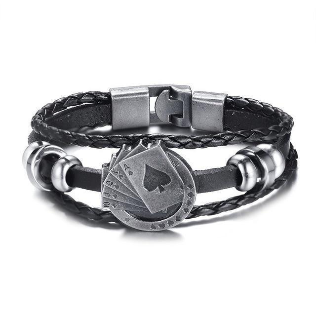 Classic Mens Genuine Leather Card Bracelet - Befez