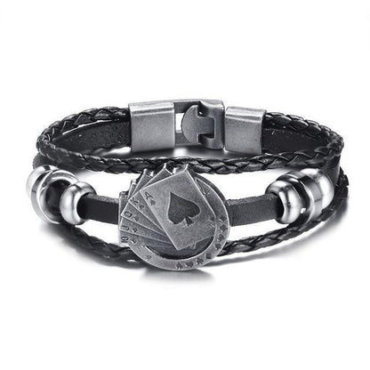Classic Mens Genuine Leather Card Bracelet - Befez