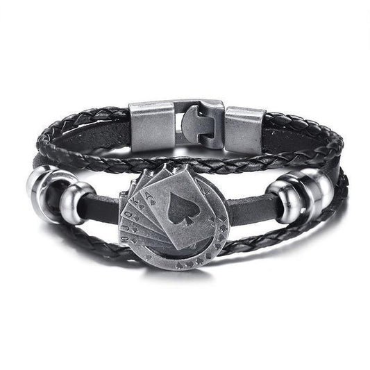 Classic Mens Genuine Leather Card Bracelet - Befez