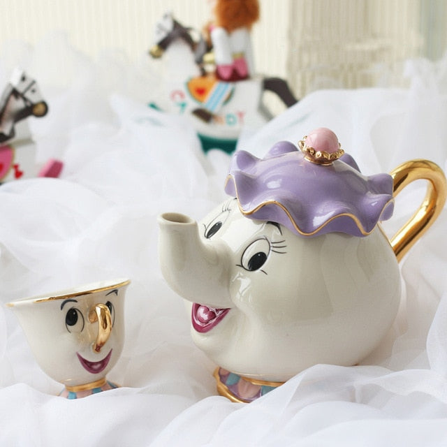 Cute Beauty and the Beast Porcelain Tea Set