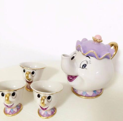 Cute Beauty and the Beast Porcelain Tea Set