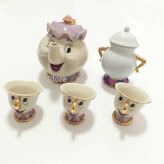 Cute Beauty and the Beast Porcelain Tea Set