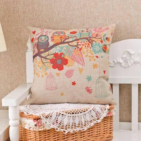 Colorful Bird Print Throw Pillow Covers - Befez