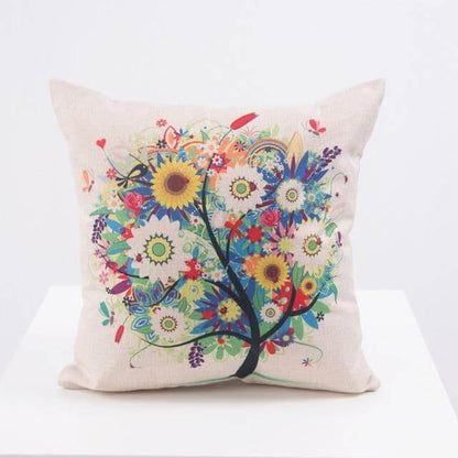 Colorful Tree Pattern Throw Pillow Covers