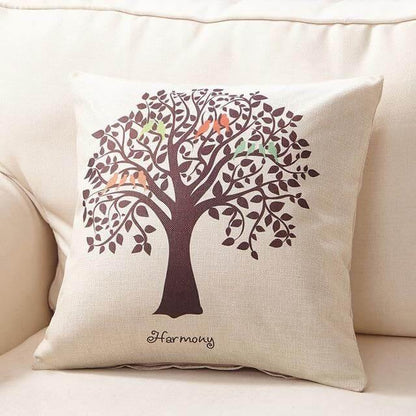 Colorful Tree Pattern Throw Pillow Covers