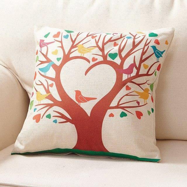 Colorful Tree Pattern Throw Pillow Covers