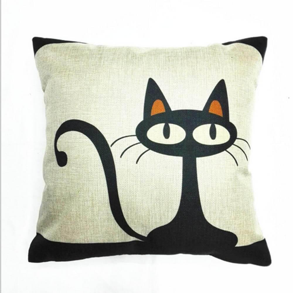 Vintage Kitten Print Pillow Cover - Befez