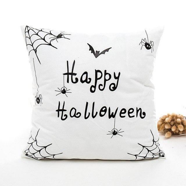 Spooky Black White Halloween Pillow Covers