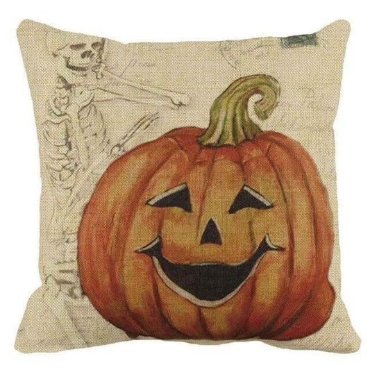 Spooky Orange Halloween Throw Pillow Covers - Befez