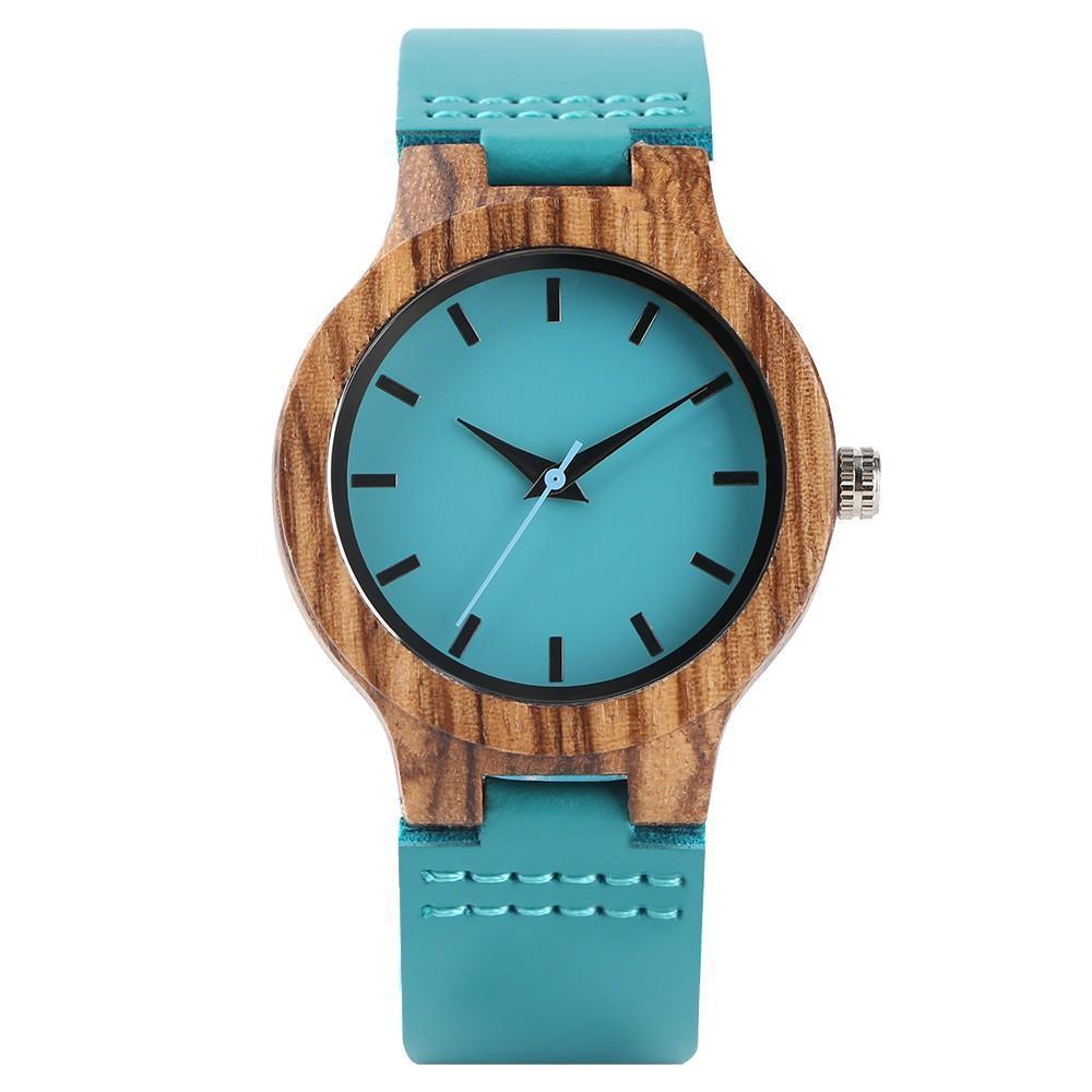 Natural Bamboo Turquoise Ladies Watch - Befez