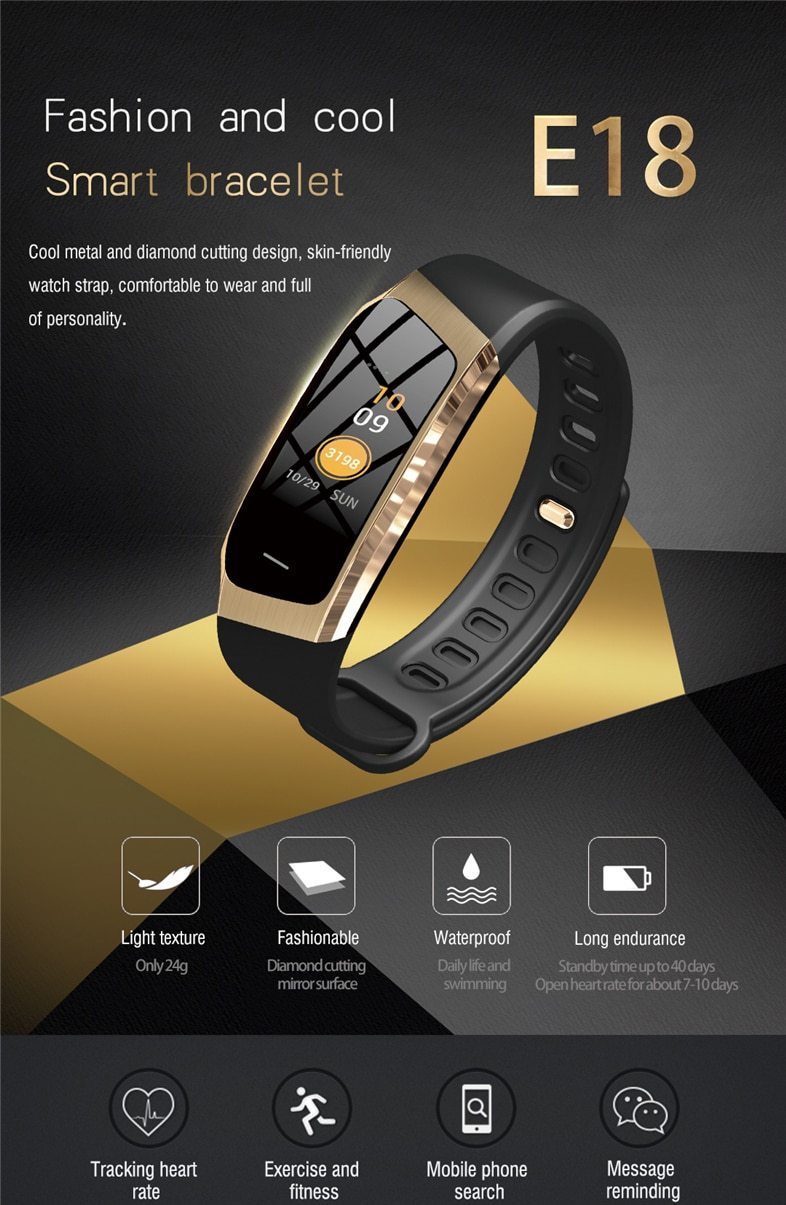 Befez | Slim Fitness Tracker Watch Waterproof Pulse Monitor Sport Band