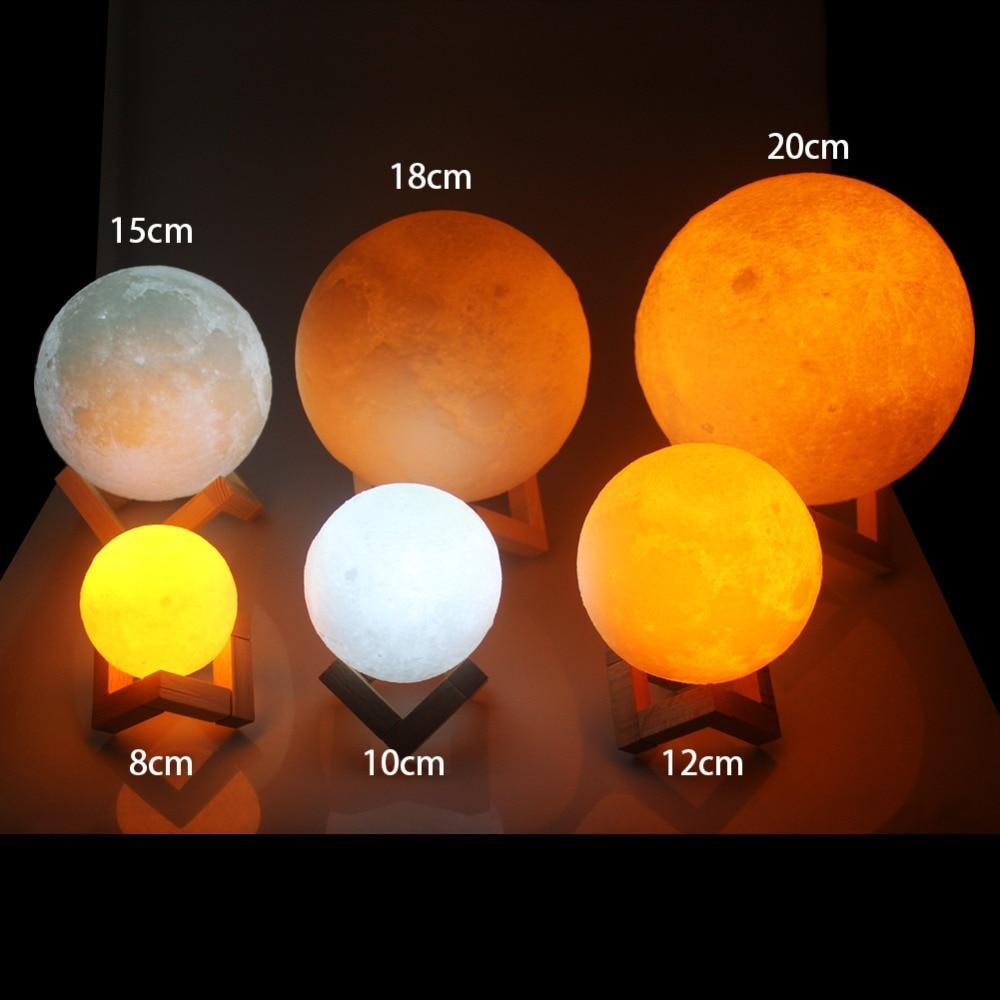 Rechargeable Color Changing Moon Night Light Lamp