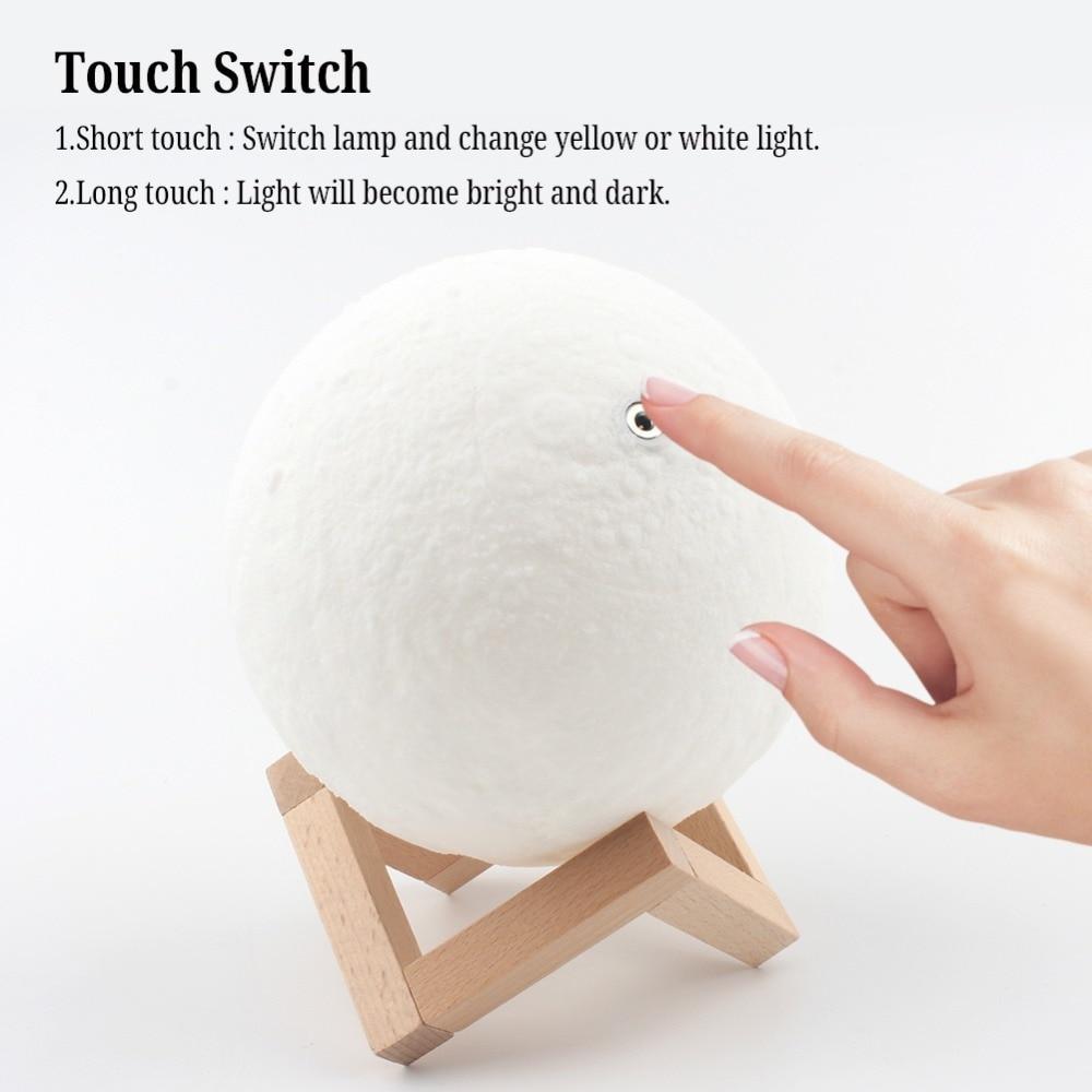 Rechargeable Color Changing Moon Night Light Lamp