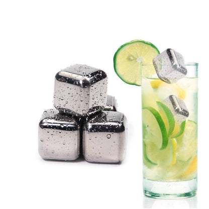 Premium Metal Ice Cubes - Reusable Cooler Stones
