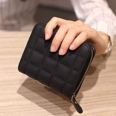 Stylish Plaid PU Leather Phone Wallet Card Purse