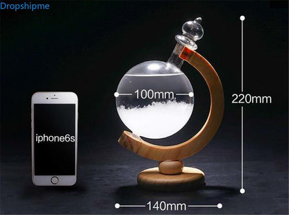 Classic Storm Glass Weather Predictor with Wood Base