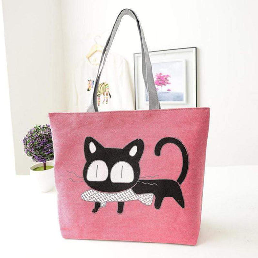 Stylish Cat Print Tote Bag for Women - Befez