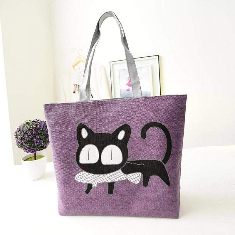Stylish Cat Print Tote Bag for Women