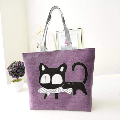 Stylish Cat Print Tote Bag for Women