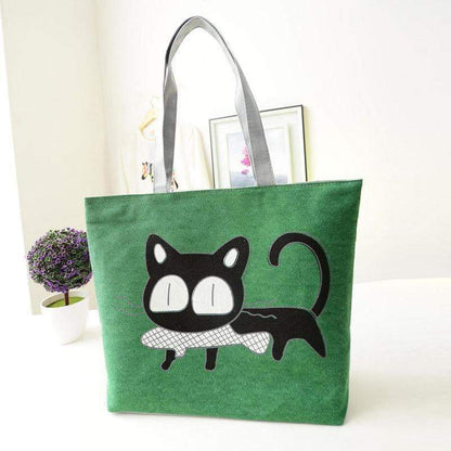 Stylish Cat Print Tote Bag for Women