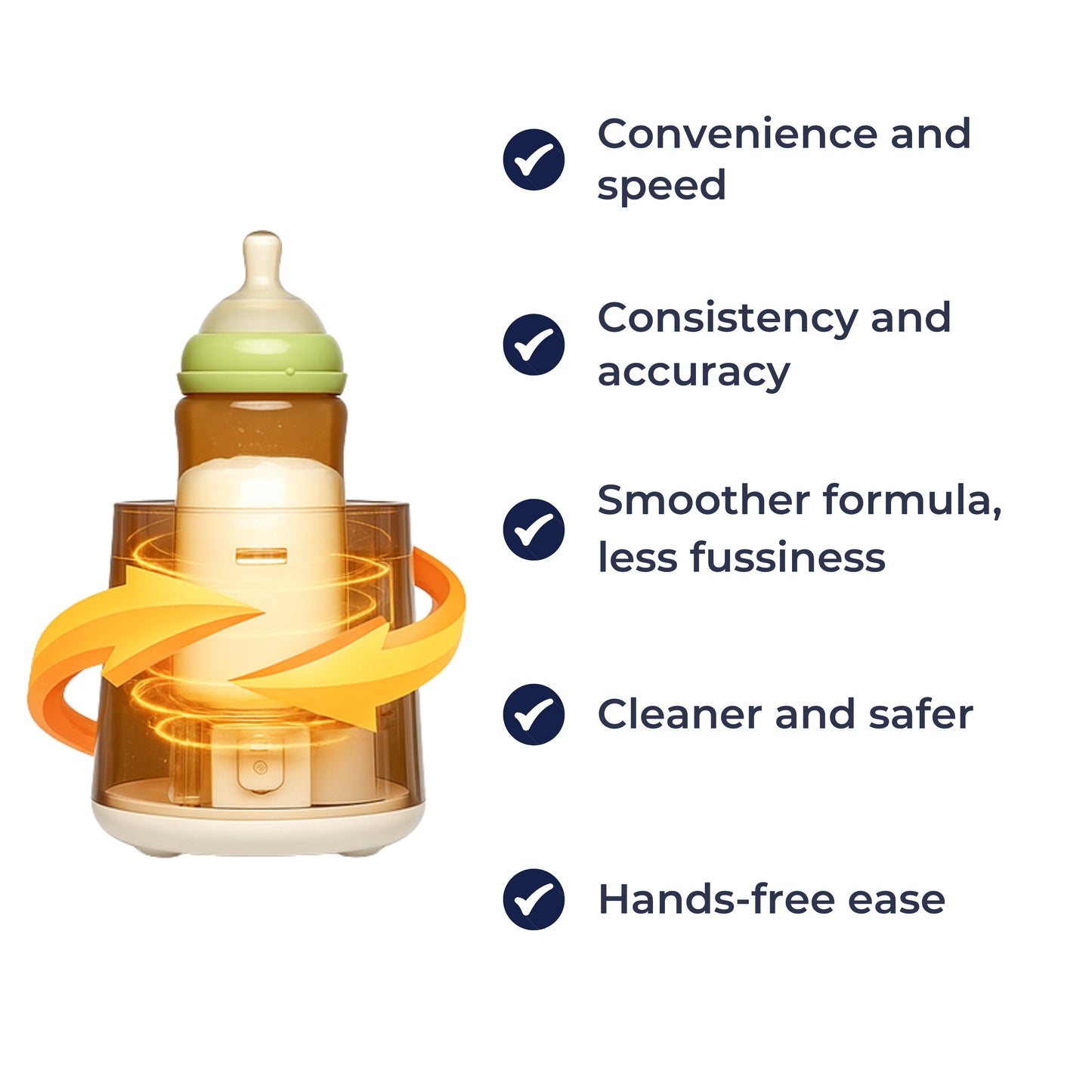 Easy Clean Baby Bottle Shaker - Quiet Electric Design