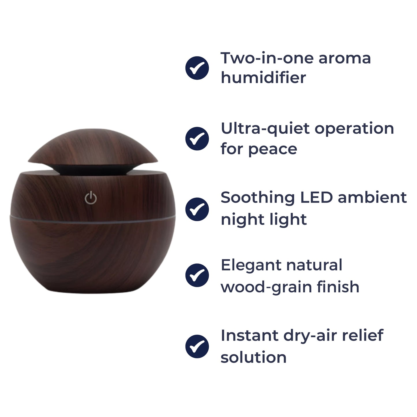 Soothing Cool Mist LED Nightlight - Wooden Finish