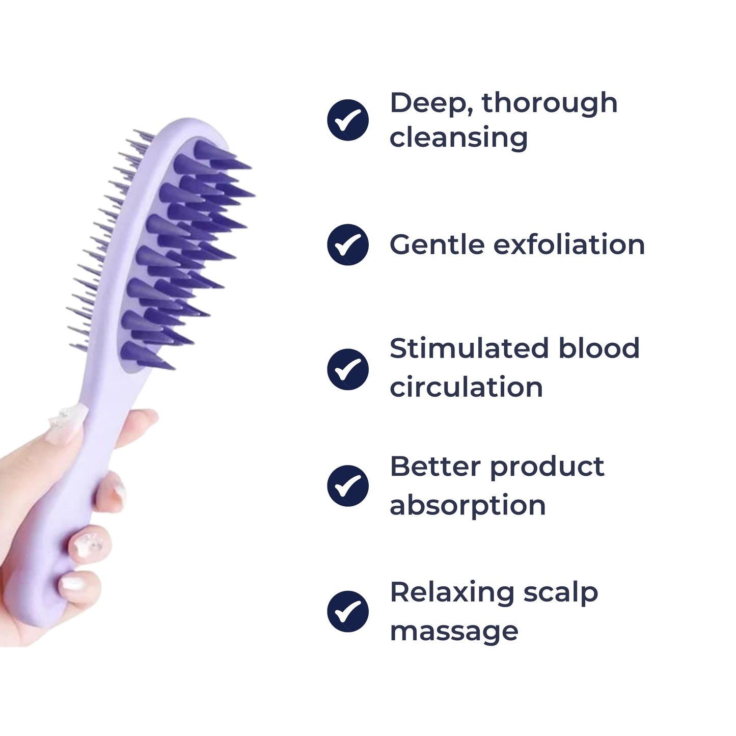 Gentle Hair Brush - Soft Scalp Massager for Oily Hair