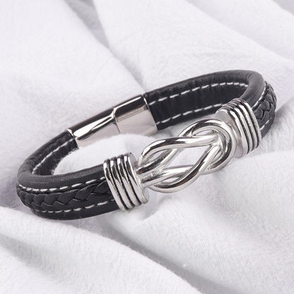 Leather Knot Bracelet for Men, Grandmother Gift