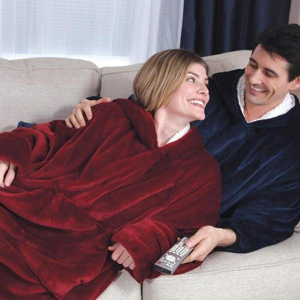 Cozy Fleece Lined Sweater Blanket - Befez