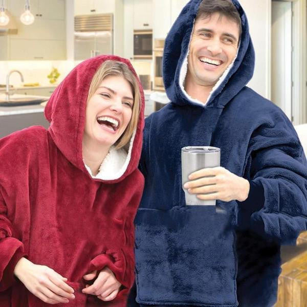 Cozy Fleece Lined Sweater Blanket